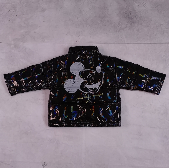 RARE Disney Baby MICKEY MOUSE Black Down Puffer Jacket - Picture 2 of 11
